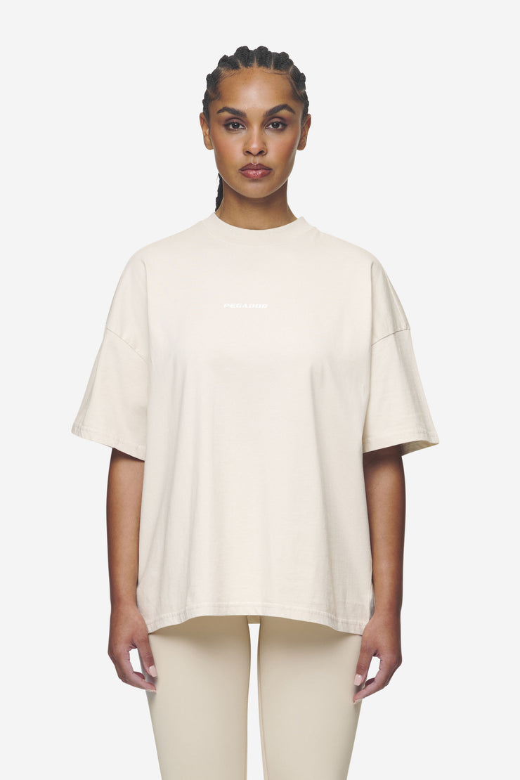 Pegador Arendal Logo Heavy Oversized Tee Washed Coast Sand White Kostenloser Versand international