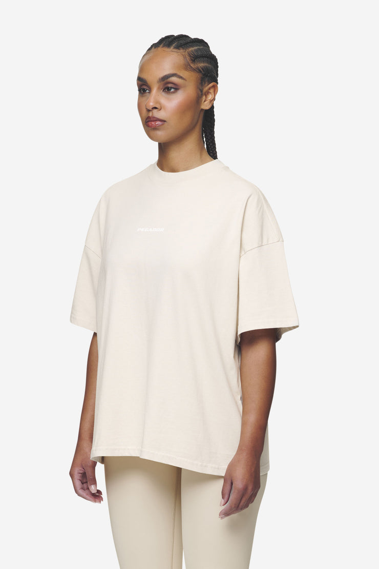 Pegador Arendal Logo Heavy Oversized Tee Washed Coast Sand White Kostenloser Versand international