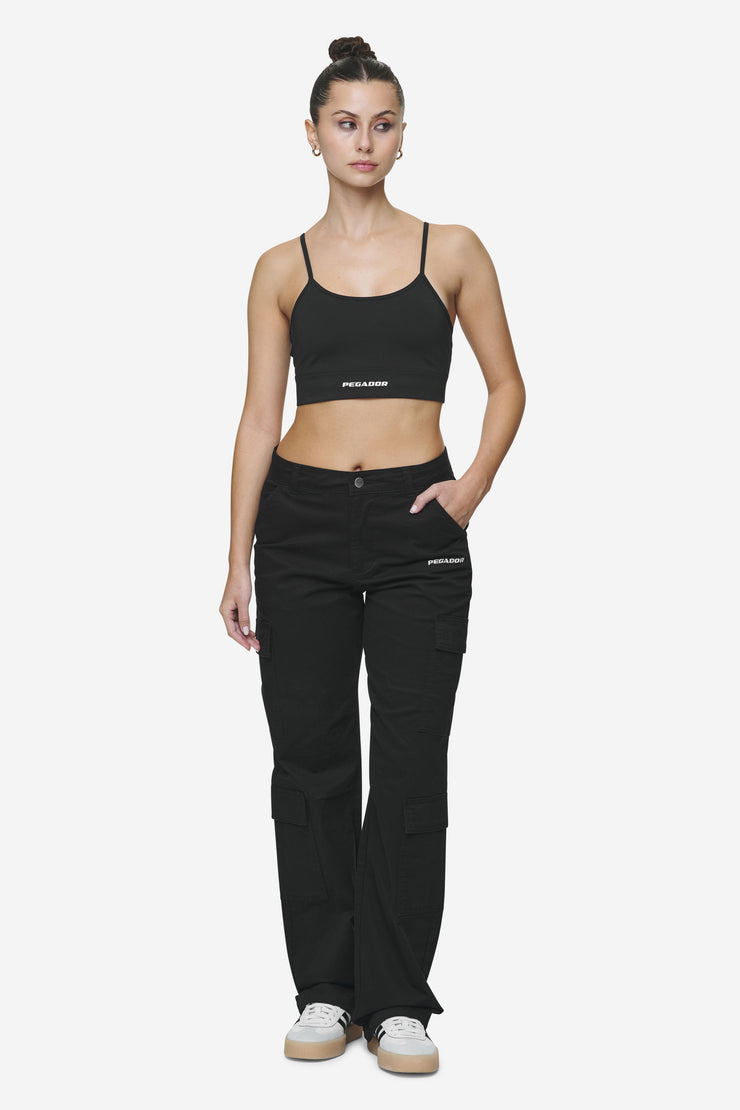 Pegador Lia Wide Cargo Pants Black Begrenztes Angebot