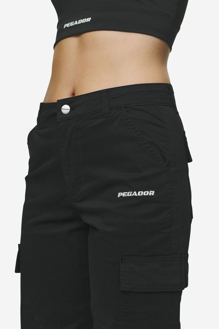 Pegador Lia Wide Cargo Pants Black Begrenztes Angebot