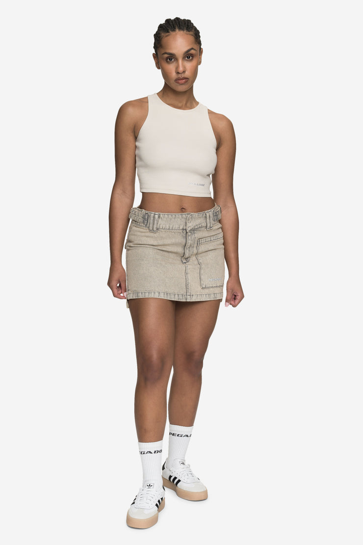 Pegador Antonia Cargo Mini Skirt Washed Coast Sand Online Shopping