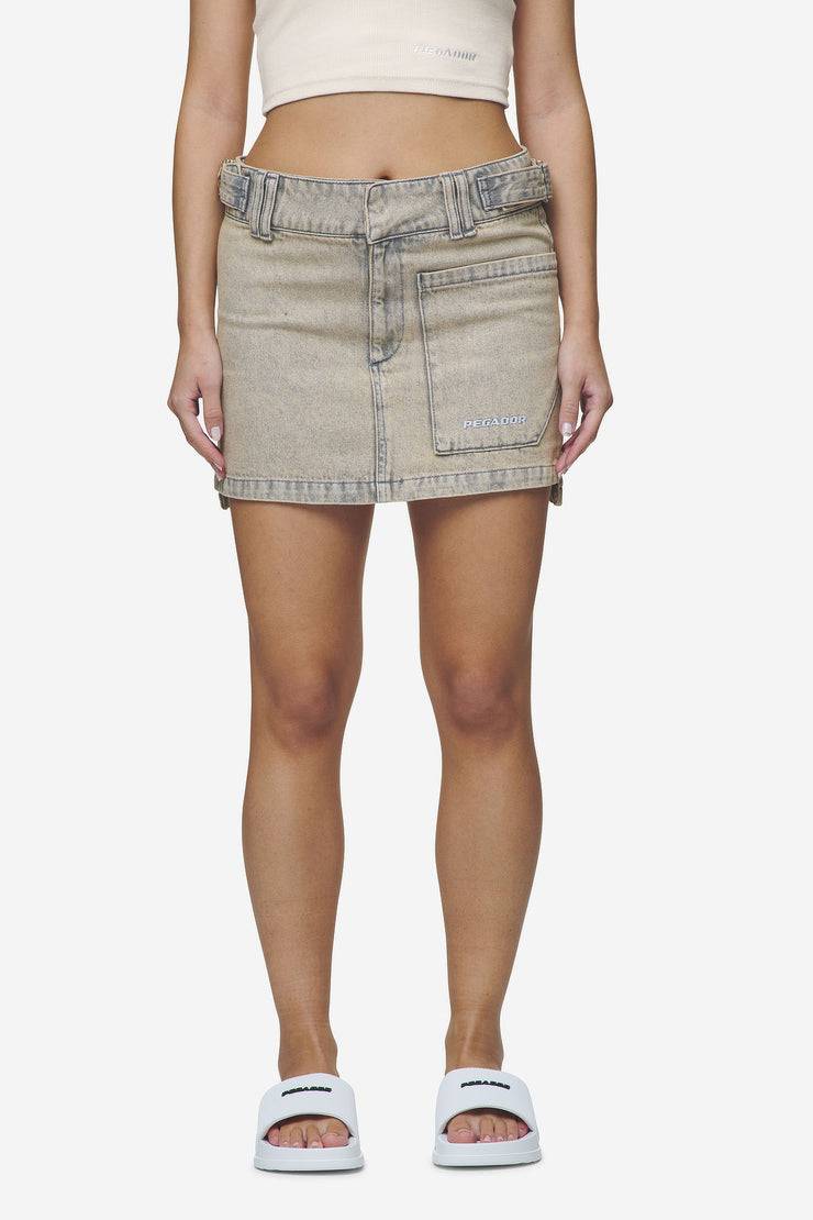 Pegador Antonia Cargo Mini Skirt Washed Coast Sand Online Shopping