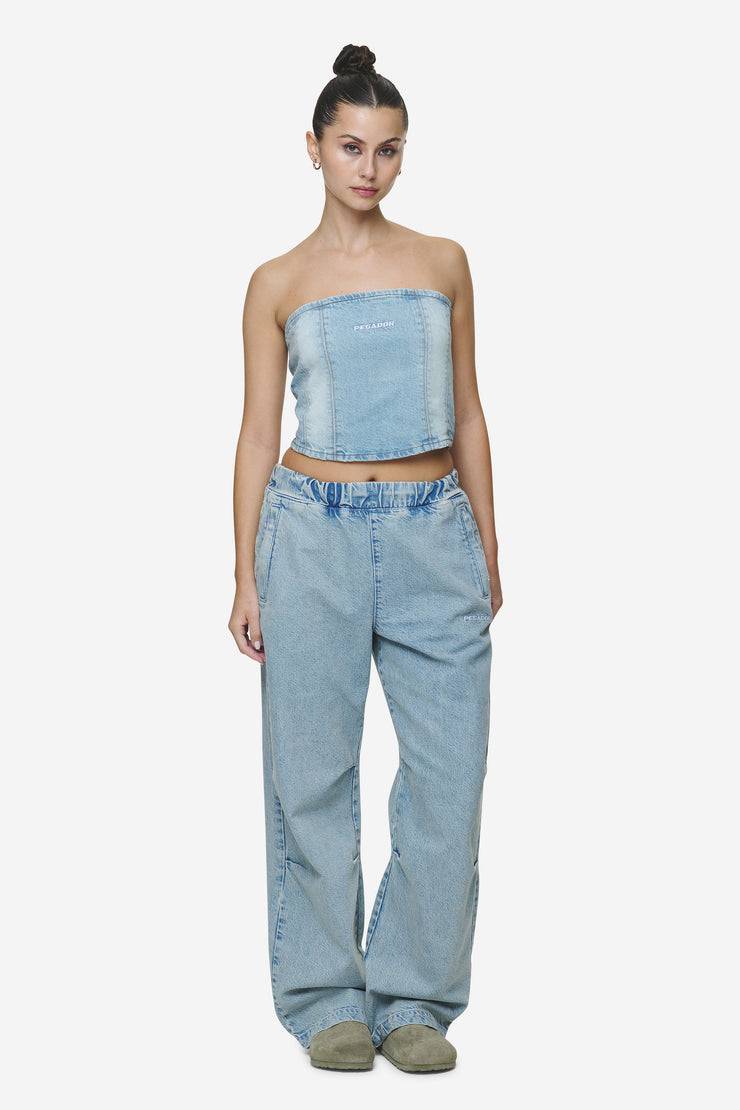 Pegador Miranda Denim Tube Top Washed Pale Blue Bleached Blue Exklusivangebot