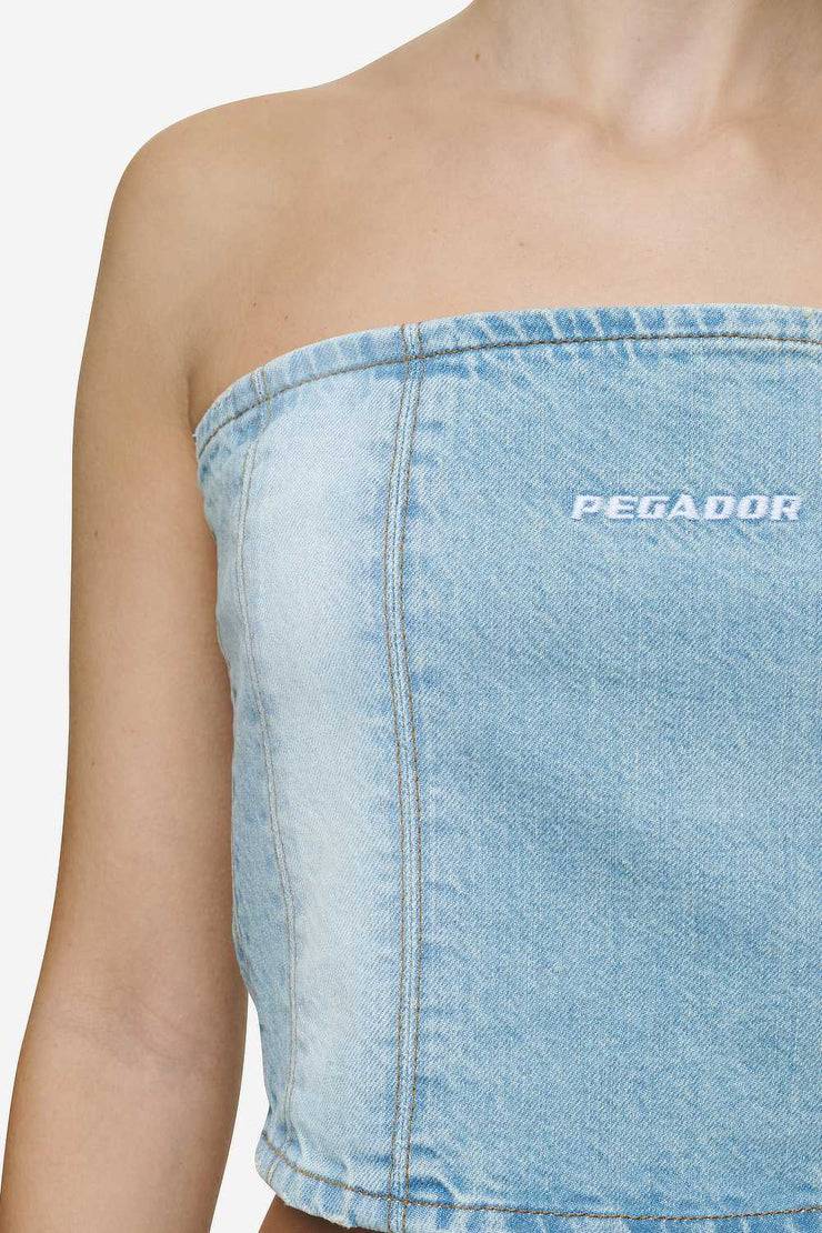 Pegador Miranda Denim Tube Top Washed Pale Blue Bleached Blue Exklusivangebot