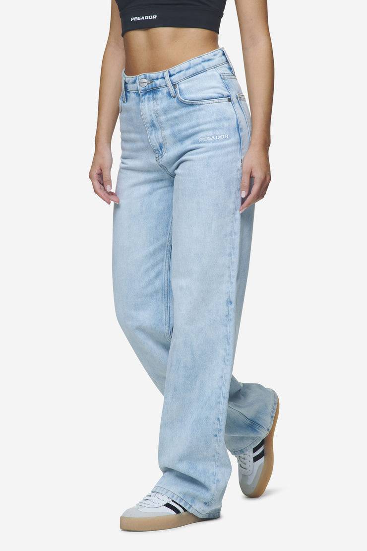 Pegador Lora Wide Leg Jeans Washed Light Blue Preisnachlass