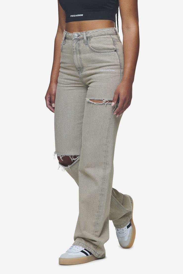 Pegador Romani Destroyed High Waist Jeans Washed Coast Sand Black Friday
