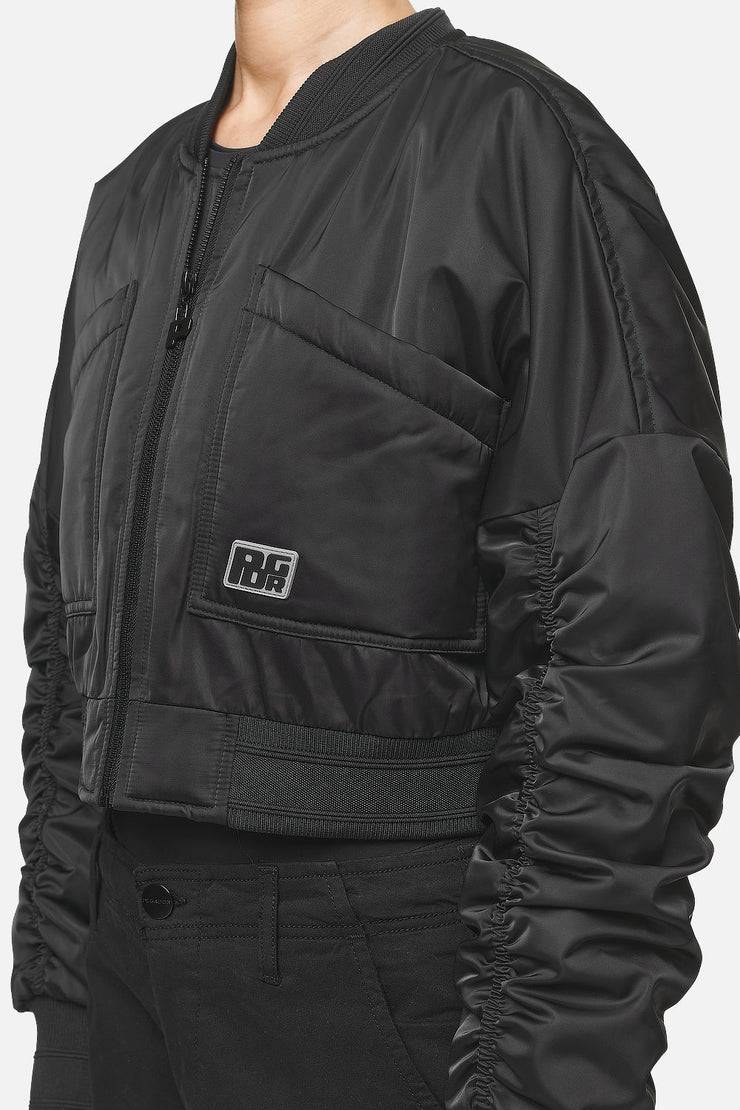 Pegador Laura Cropped Ruffed Oversized Jacket Black Neueste Mode