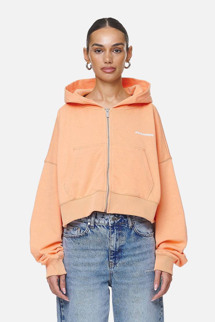 Pegador Marla Cropped Zip Hoodie Washed Apricot White Gum Kauf eins, bekomm eins gratis