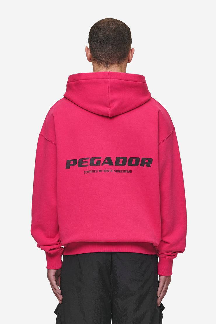 Pegador Colne Logo Oversized Hoodie Washed Virtual Pink Black Letzter Tag