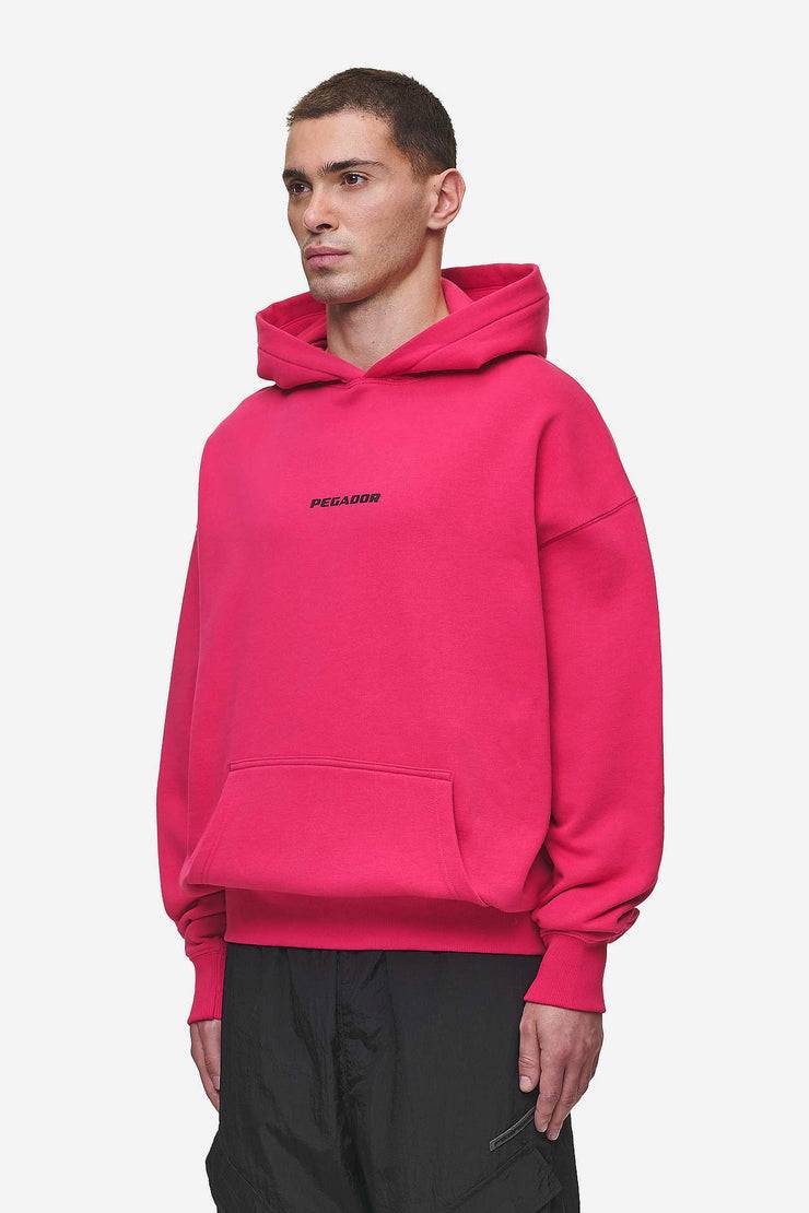 Pegador Colne Logo Oversized Hoodie Washed Virtual Pink Black Letzter Tag