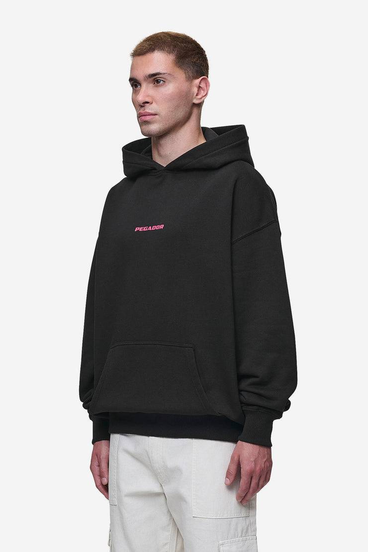 Pegador Colne Logo Oversized Hoodie Washed Black Virtual Pink Bis zu 50% Rabatt