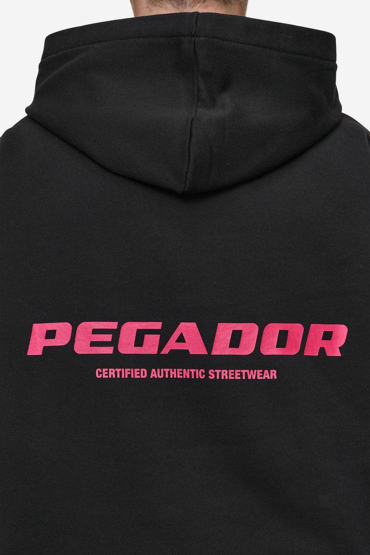 Pegador Colne Logo Oversized Hoodie Washed Black Virtual Pink Bis zu 50% Rabatt