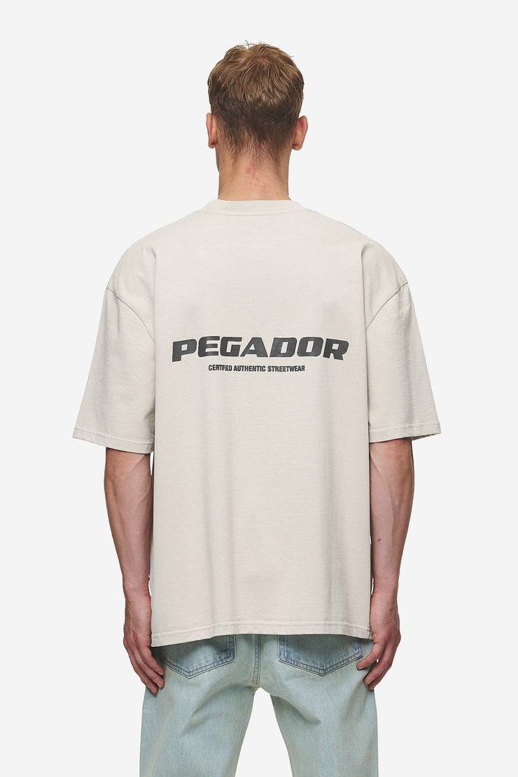 Pegador Colne Logo Oversized Tee Washed Light Beige Anthracite Bis zu 60% Rabatt