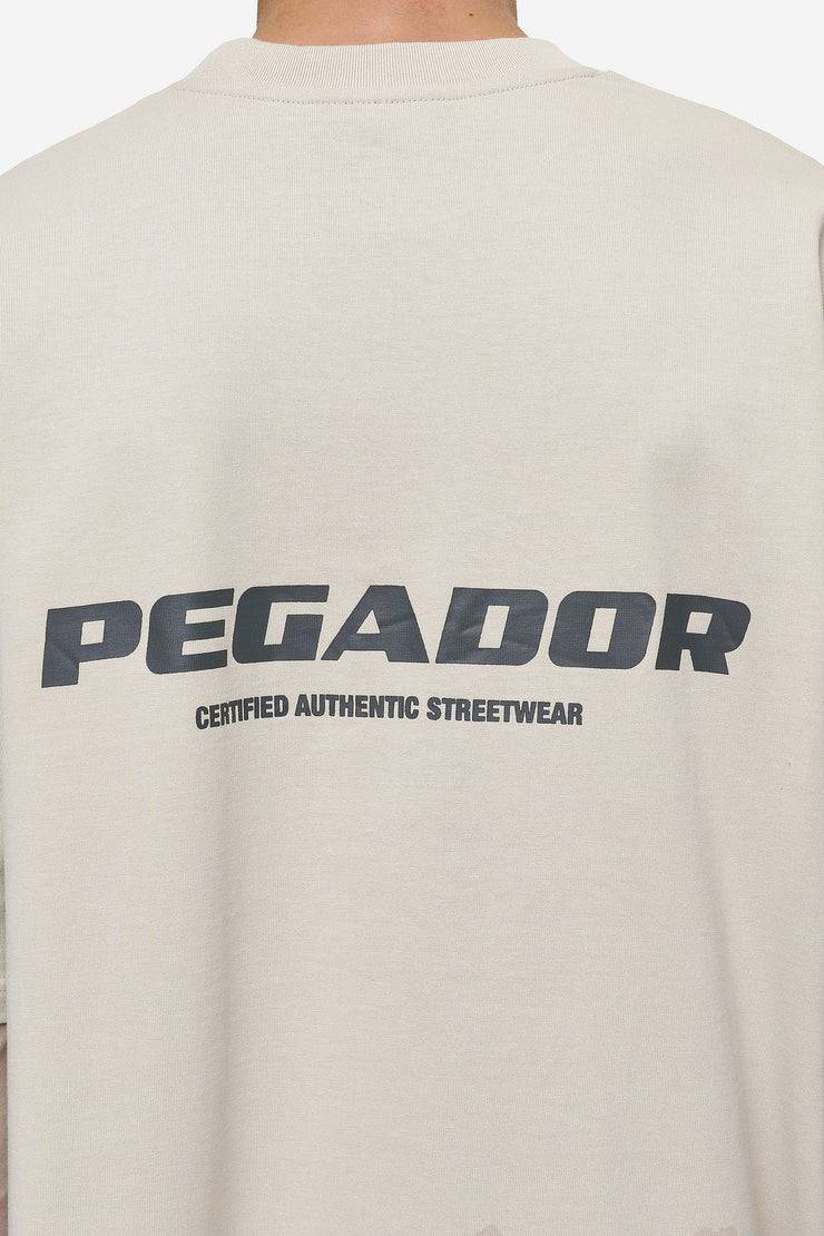 Pegador Colne Logo Oversized Tee Washed Light Beige Anthracite Bis zu 60% Rabatt
