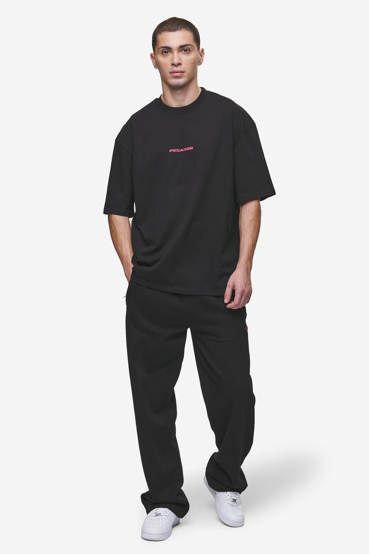 Pegador Colne Logo Oversized Tee Washed Black Virtual Pink Bis zu 65% Rabatt