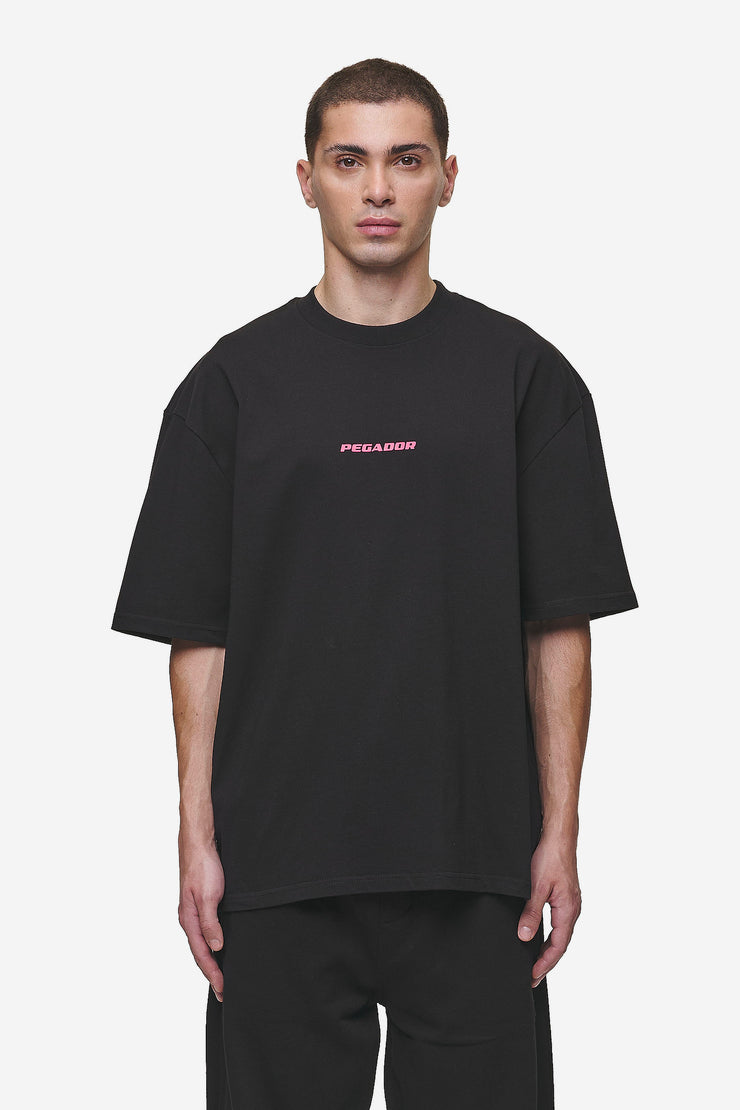 Pegador Colne Logo Oversized Tee Washed Black Virtual Pink Bis zu 65% Rabatt