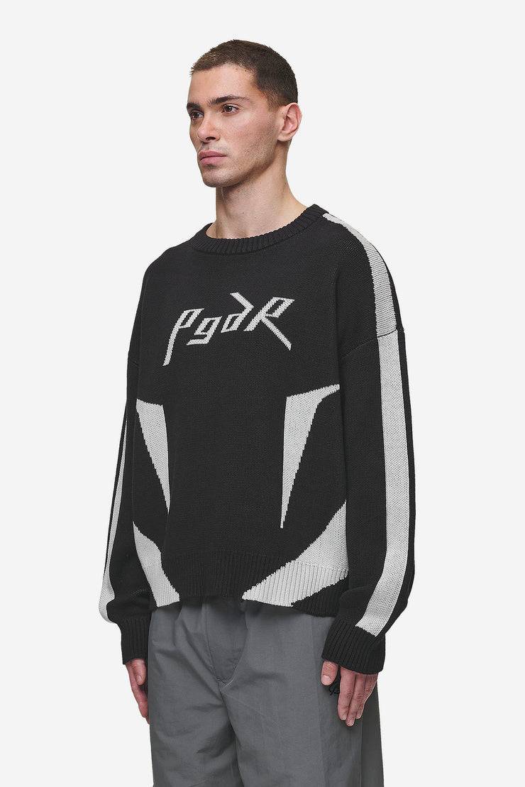 Pegador Kazan Boxy Knit Sweater Black Light Grey Begrenzt auf 3 Tage