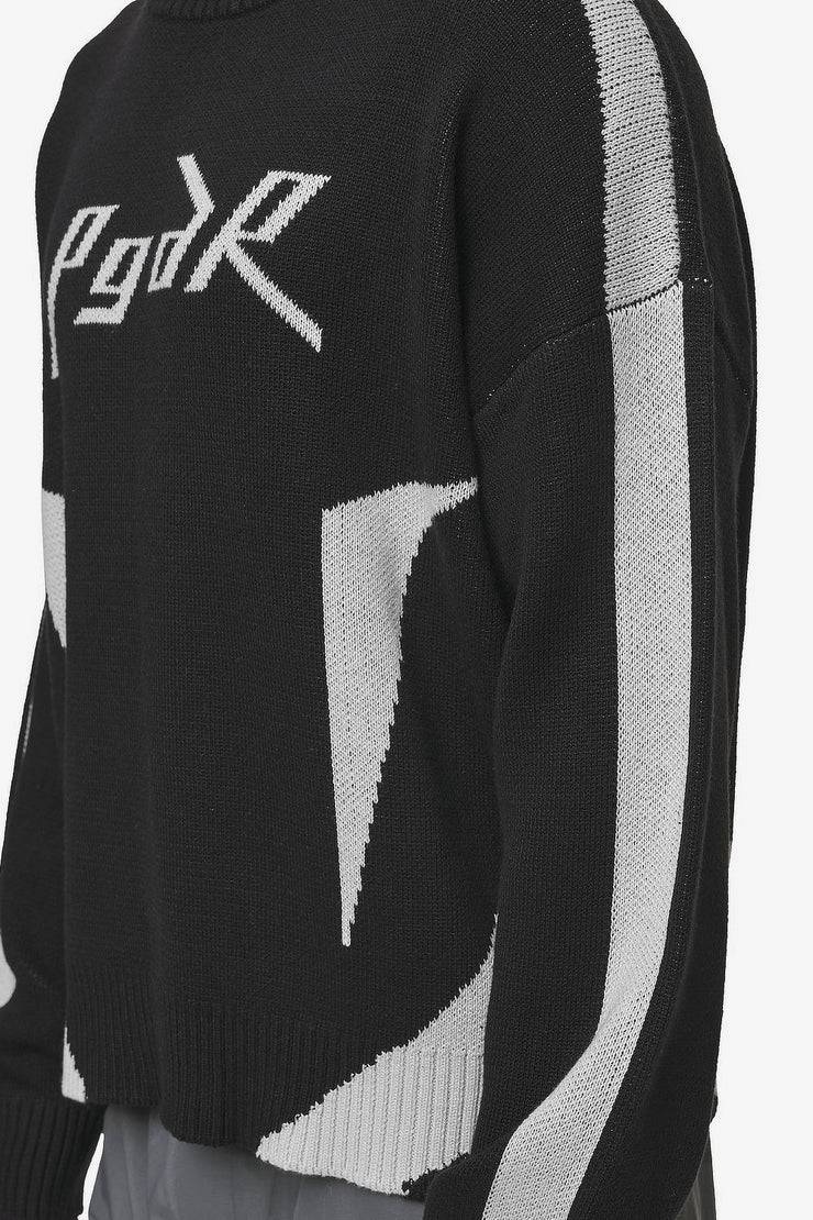 Pegador Kazan Boxy Knit Sweater Black Light Grey Begrenzt auf 3 Tage