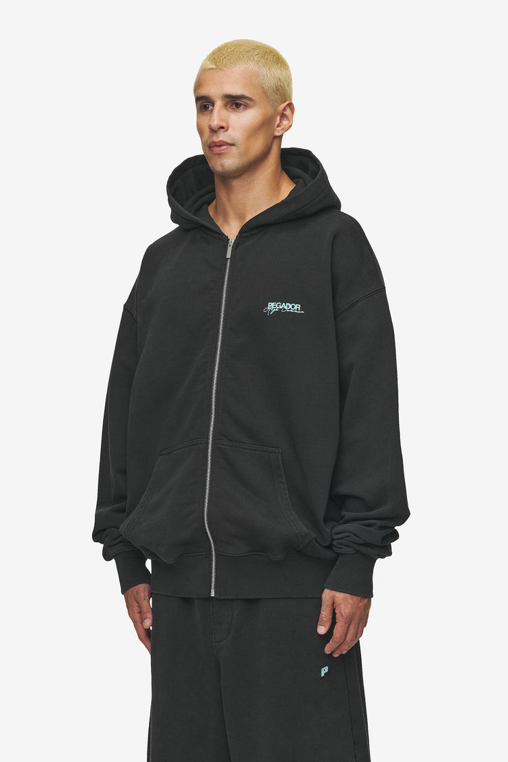 Pegador Patino Oversized Sweat Jacket Vintage Black Auslauf