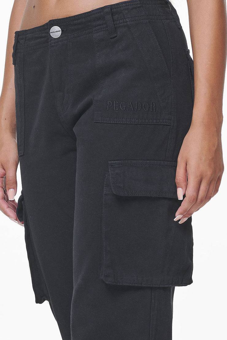 Pegador Arlia Wide Cargo Pants Black Blitzverkäufe