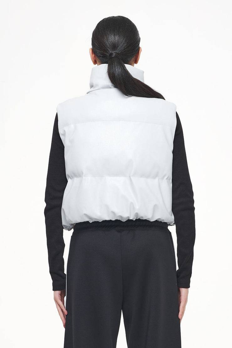 Pegador Zito Cropped Faux Leather Vest Quiet Gray Sonderangebot