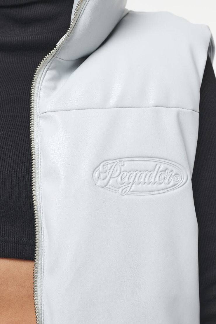 Pegador Zito Cropped Faux Leather Vest Quiet Gray Sonderangebot