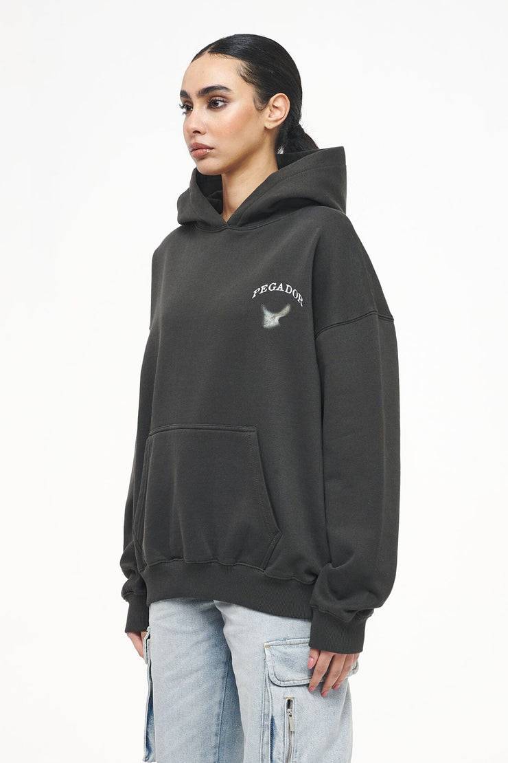 Pegador Angel Oversized Hoodie Vintage Washed Iron Grey Online Shopping