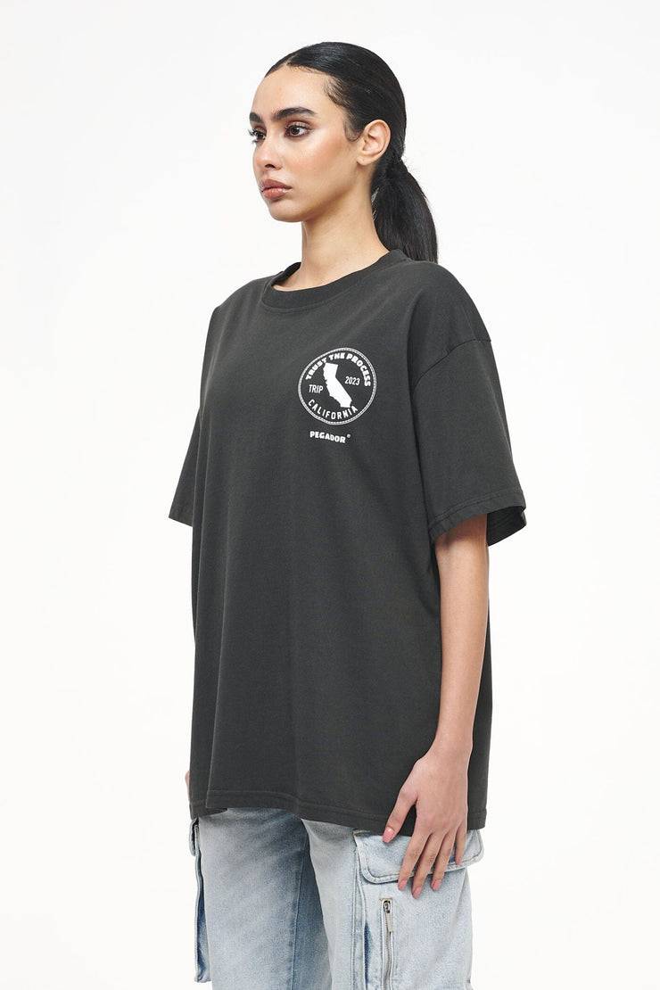 Pegador Jay Oversized Tee Vintage Washed Iron Grey Preisnachlass