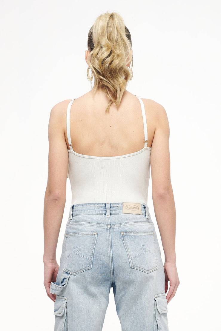 Pegador Santos Rib Neckholder Bodysuit Vintage Washed Angels Cream Weihnachtsangebot