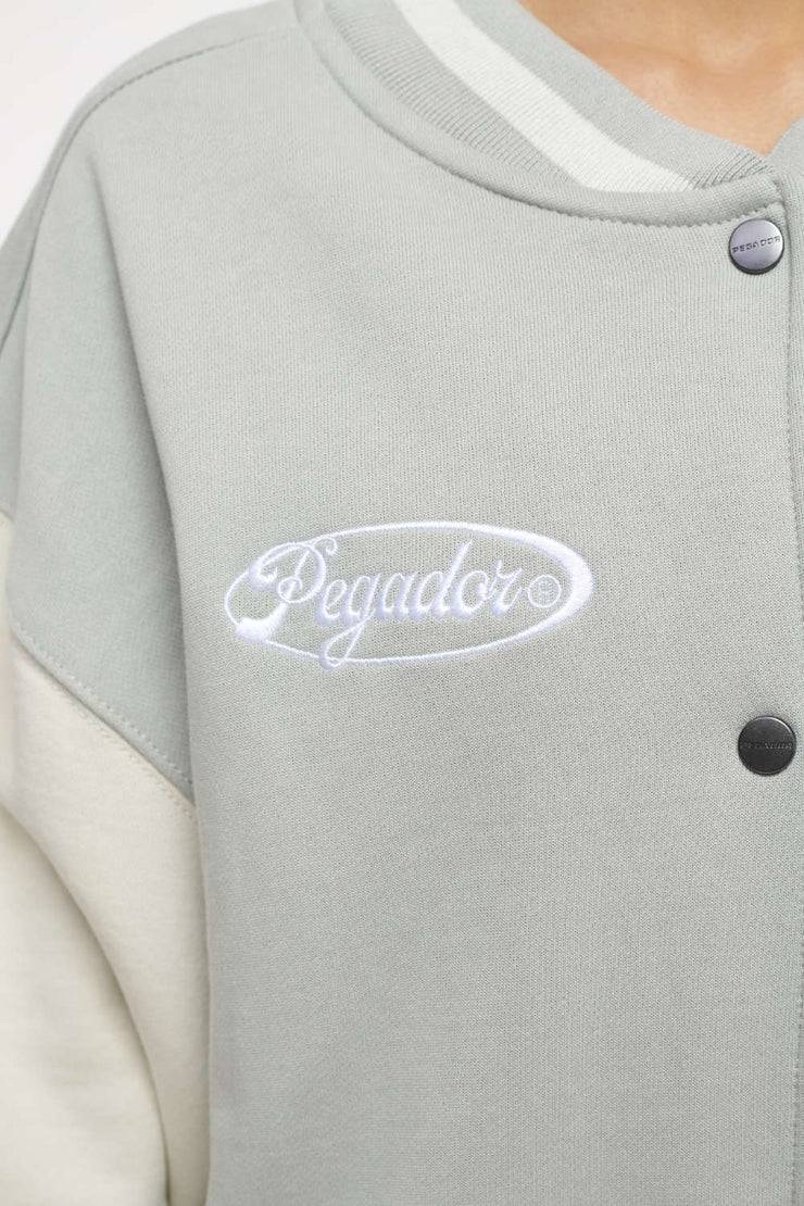 Pegador Dale Oversized Varsity Jacket Vintage Washed Quiet Gray Angels Cream Muttertagsangebot