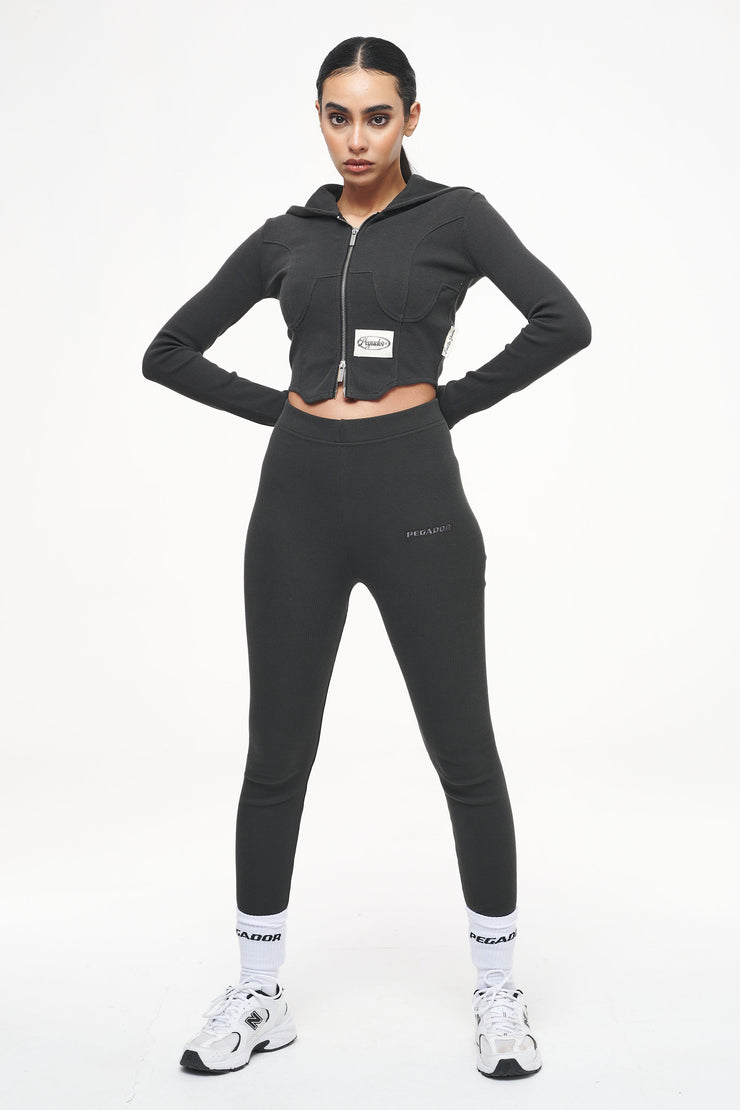 Pegador Jill Rib Leggings Vintage Washed Iron Grey Lagerräumung