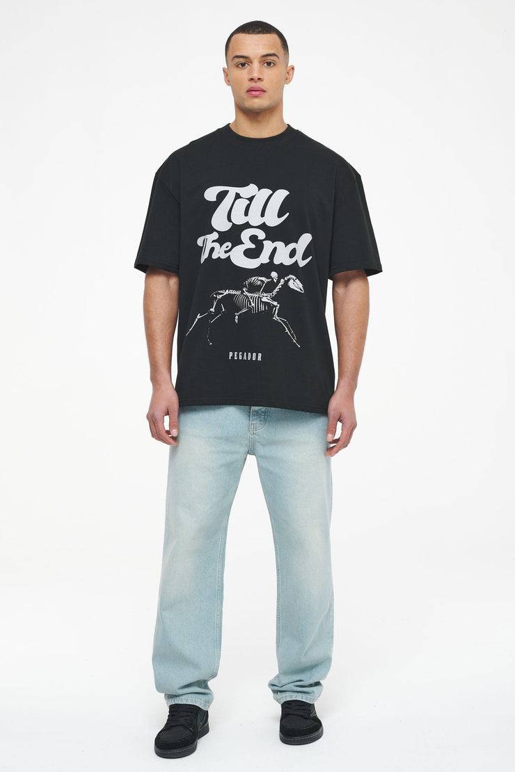 Pegador Dinmont Oversized Tee Vintage Washed Black Ink Bestseller