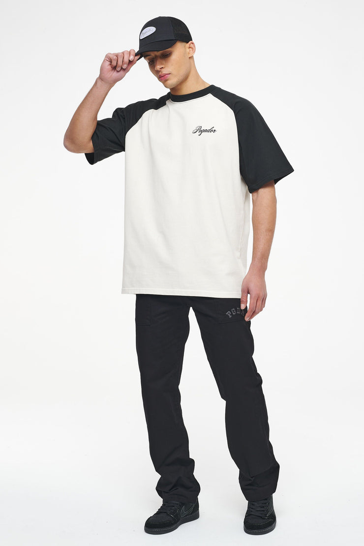 Pegador Hudson Raglan Oversized Tee Vintage Washed Angels Cream Black Ink Sonderangebote