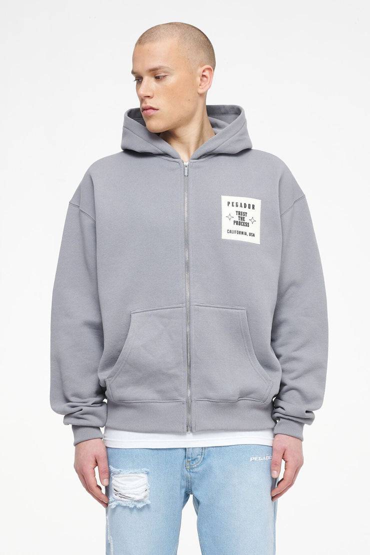 Pegador Salal Oversized Sweat Jacket Vintage Washed Dusk Grey Riesige Ersparnisse