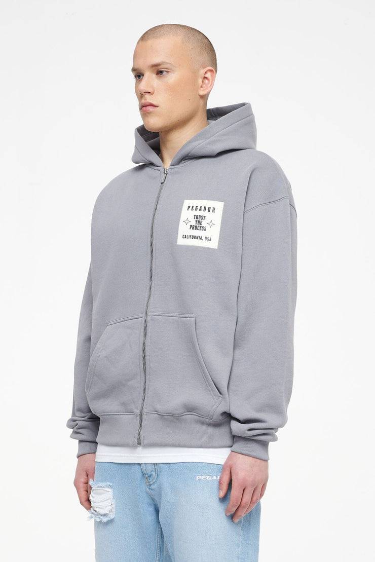 Pegador Salal Oversized Sweat Jacket Vintage Washed Dusk Grey Riesige Ersparnisse
