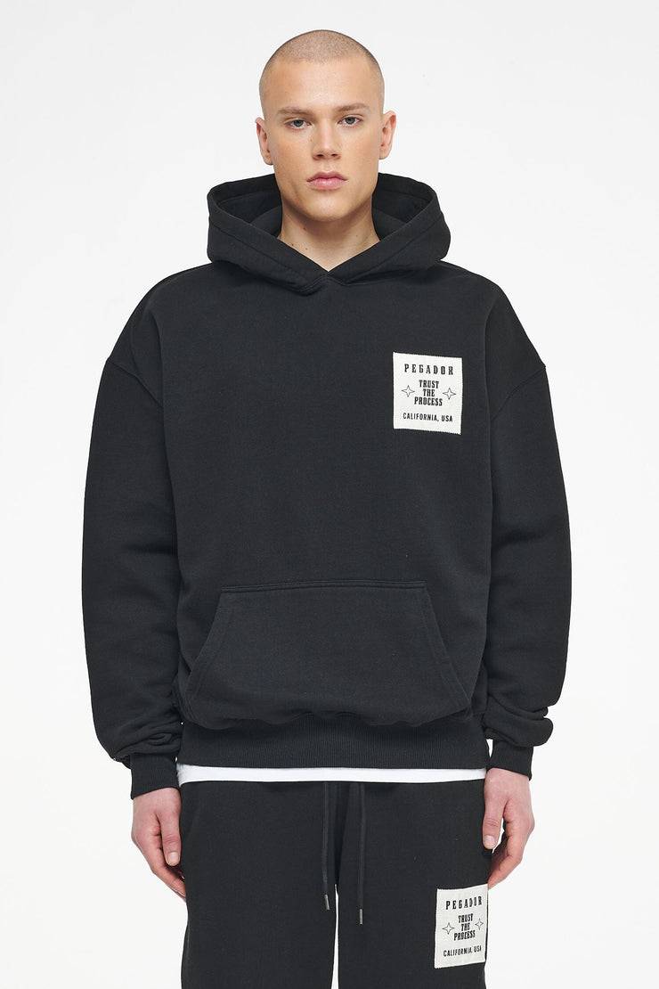 Pegador Salal Oversized Hoodie Vintage Washed Black Ink Tiefpreis