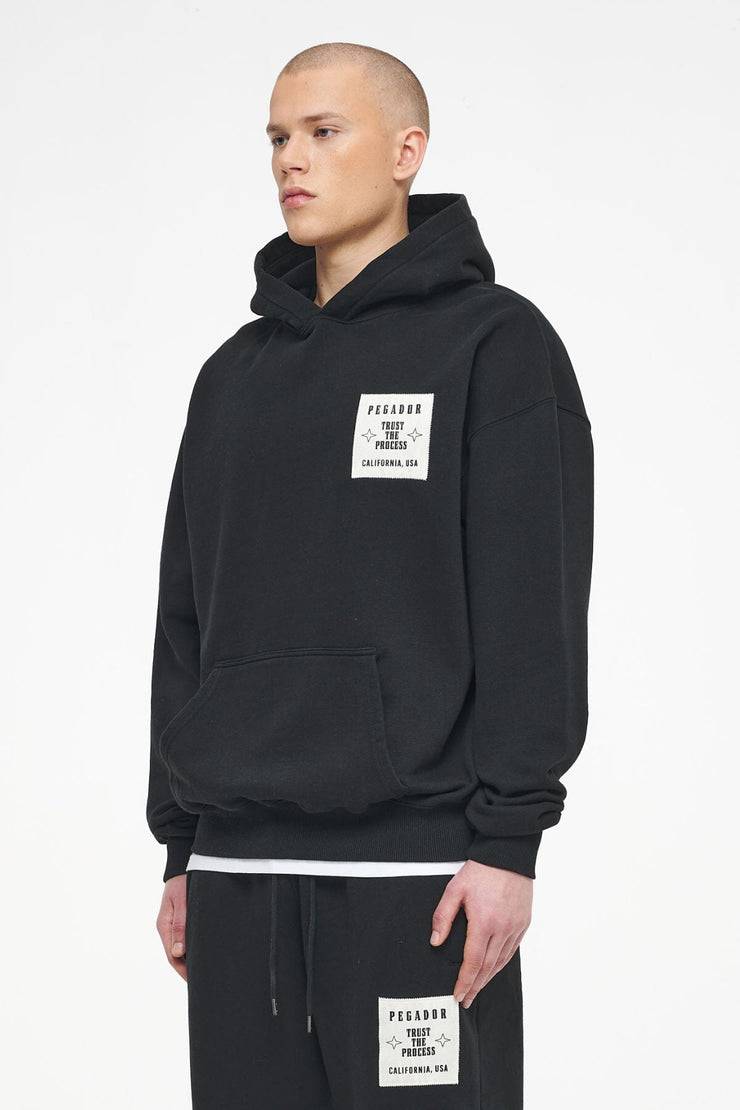 Pegador Salal Oversized Hoodie Vintage Washed Black Ink Tiefpreis