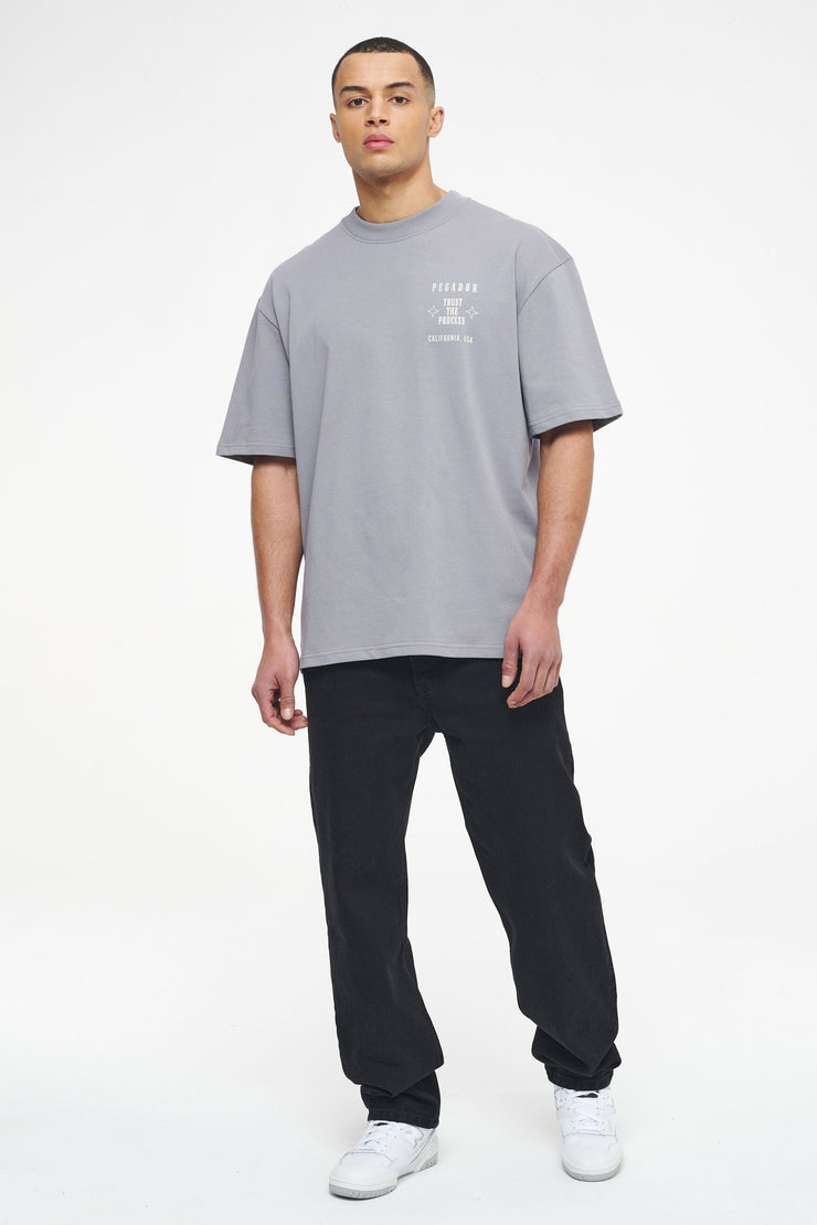 Pegador Salal Oversized Tee Vintage Washed Dusk Grey Begrenzte Freigabe