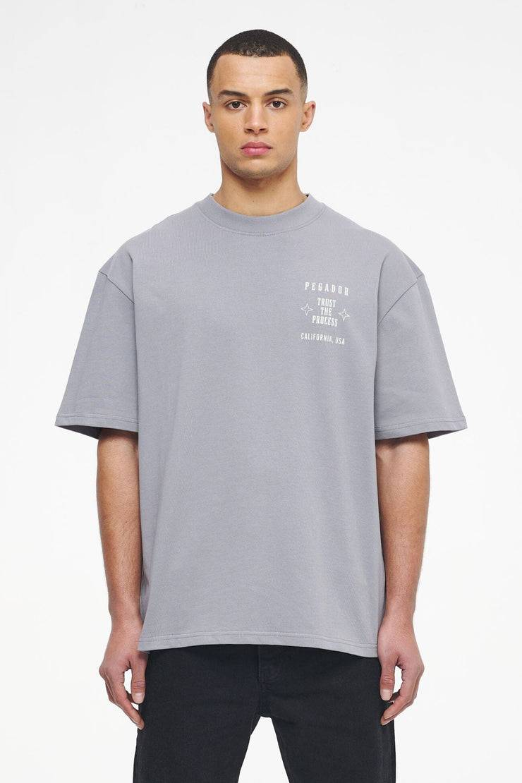 Pegador Salal Oversized Tee Vintage Washed Dusk Grey Begrenzte Freigabe
