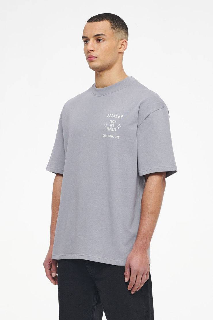 Pegador Salal Oversized Tee Vintage Washed Dusk Grey Begrenzte Freigabe
