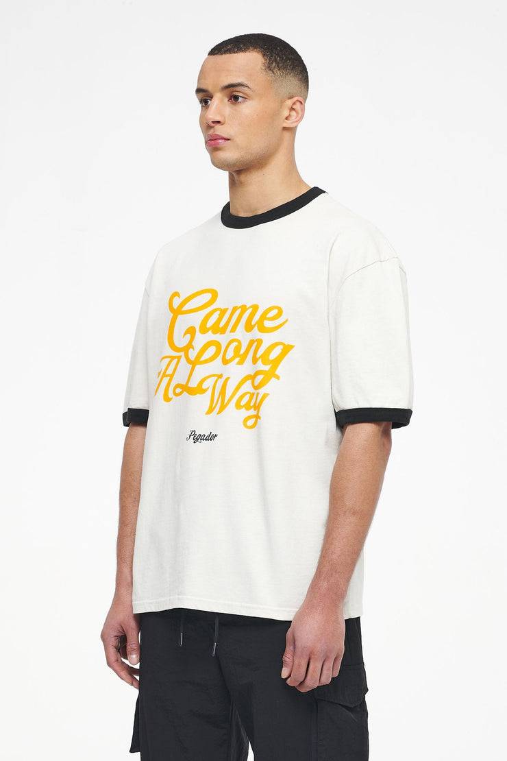 Pegador Trounce Oversized Ringer Tee Vintage Washed Angels Cream Black Ink Letzte 2 Tage