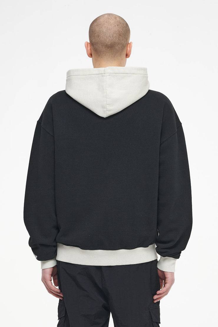 Pegador Trounce Oversized Hoodie Vintage Washed Black Ink Angels Cream Letzter Tag
