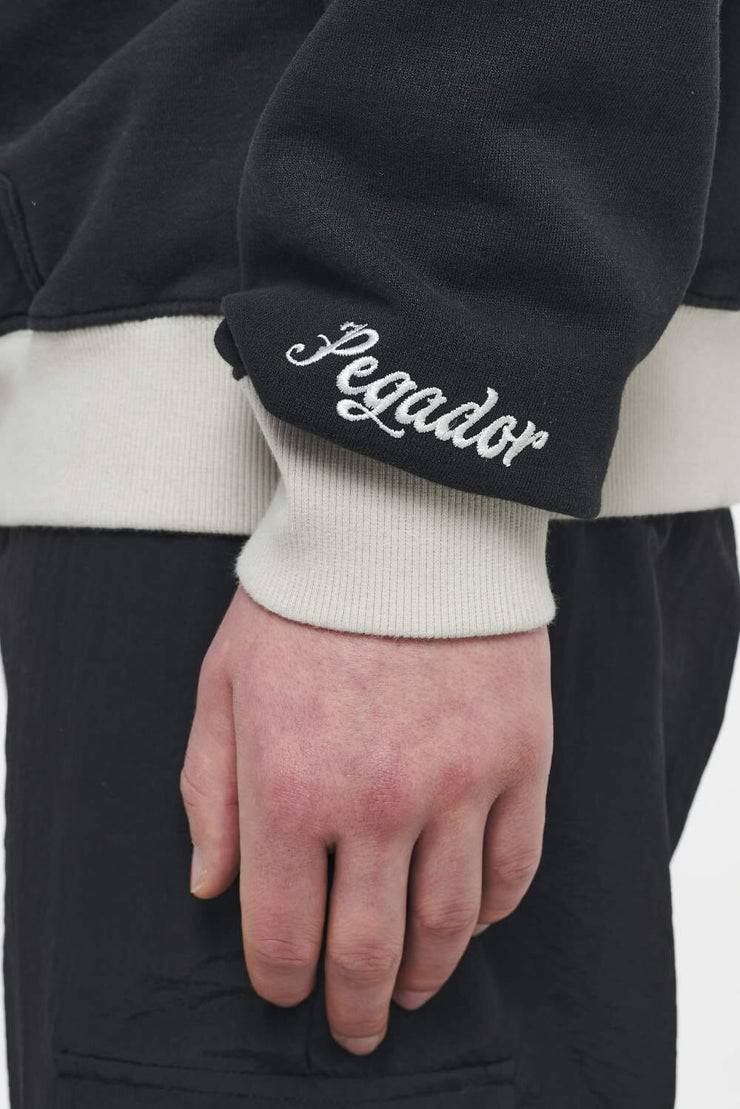 Pegador Trounce Oversized Hoodie Vintage Washed Black Ink Angels Cream Letzter Tag