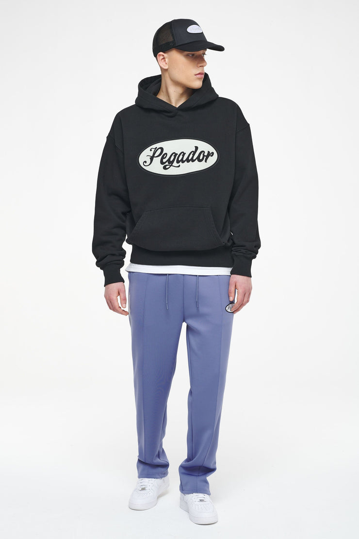Pegador West Oversized Hoodie Vintage Washed Black Ink White Nur für heute