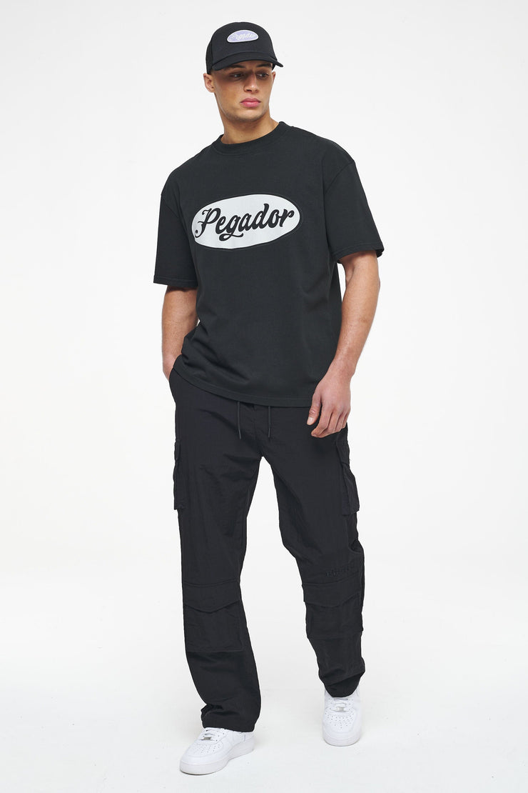 Pegador West Oversized Tee Vintage Washed Black Ink Vierteljährliche Förderung