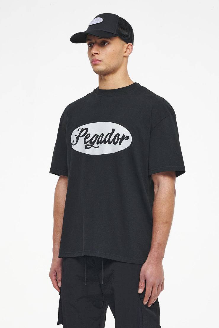 Pegador West Oversized Tee Vintage Washed Black Ink Vierteljährliche Förderung
