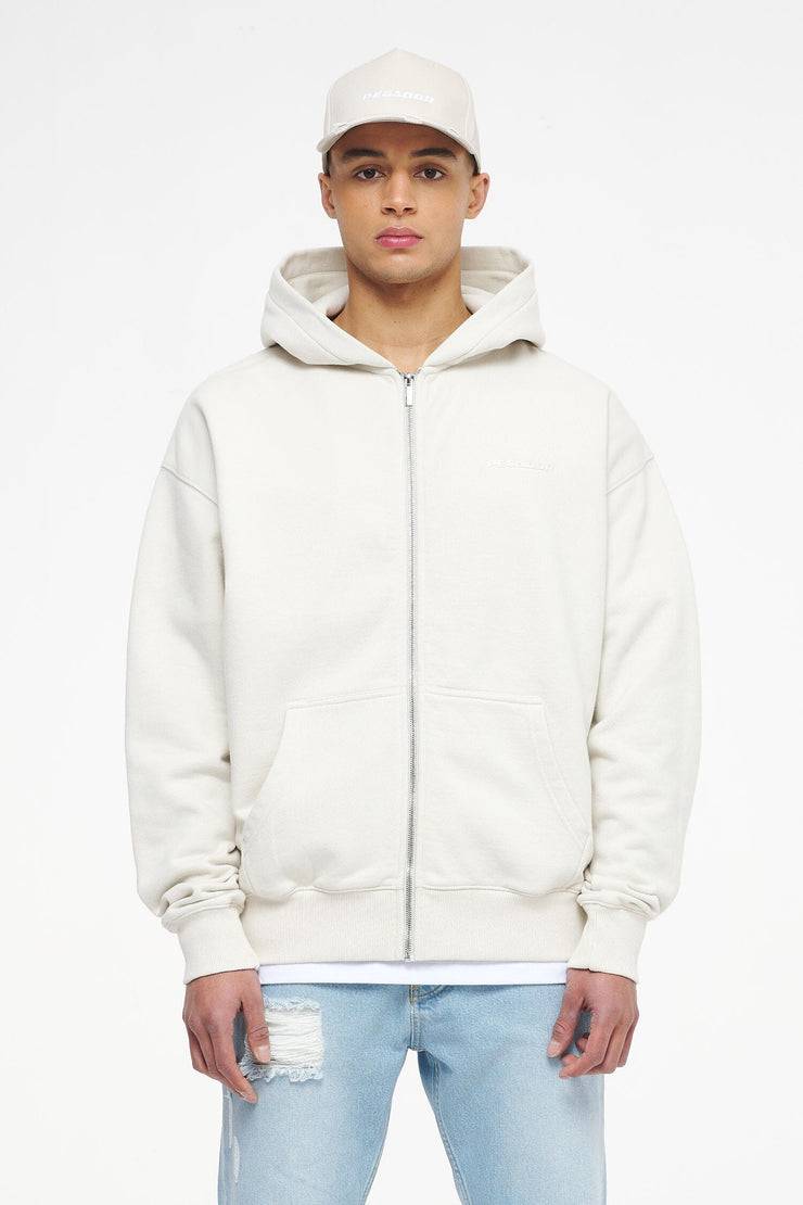 Pegador Colne Logo Oversized Sweat Jacket Vintage Washed Angels Cream Gum Discount Store für neue Produkte