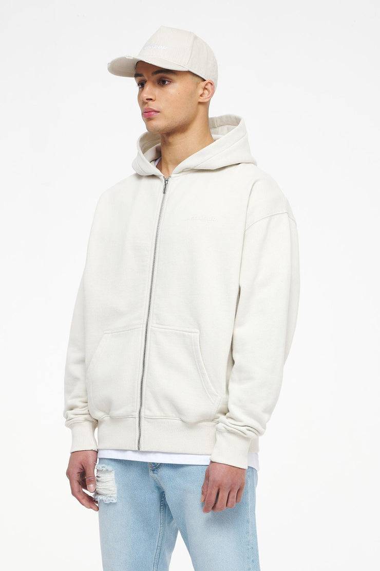Pegador Colne Logo Oversized Sweat Jacket Vintage Washed Angels Cream Gum Discount Store für neue Produkte