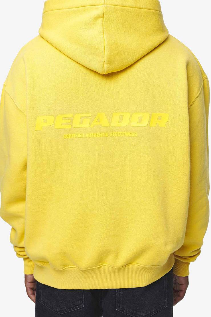 Pegador Colne Logo Oversized Hoodie Vintage Washed Solar Yellow Gum Nur noch ein Tag übrig