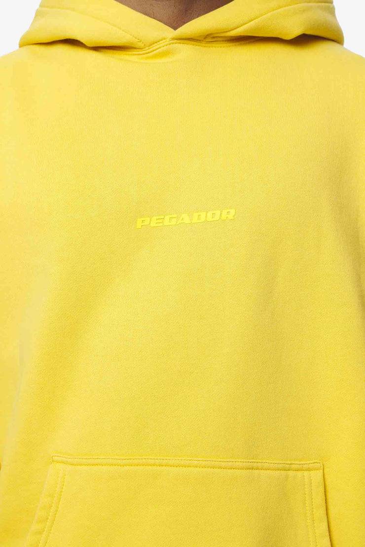 Pegador Colne Logo Oversized Hoodie Vintage Washed Solar Yellow Gum Nur noch ein Tag übrig